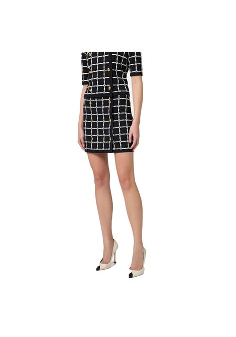 Gonna Elisabetta Franchi donna GK10B51E2 685 nero avorio doppiopetto ELISABETTA FRANCHI | Gonne | GK10B51E2685